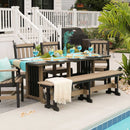 English Garden Amish 72" Poly Patio Dining Table Set for 6
