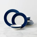 Make It Pop 12pc Dinnerware Set, Navy/Green