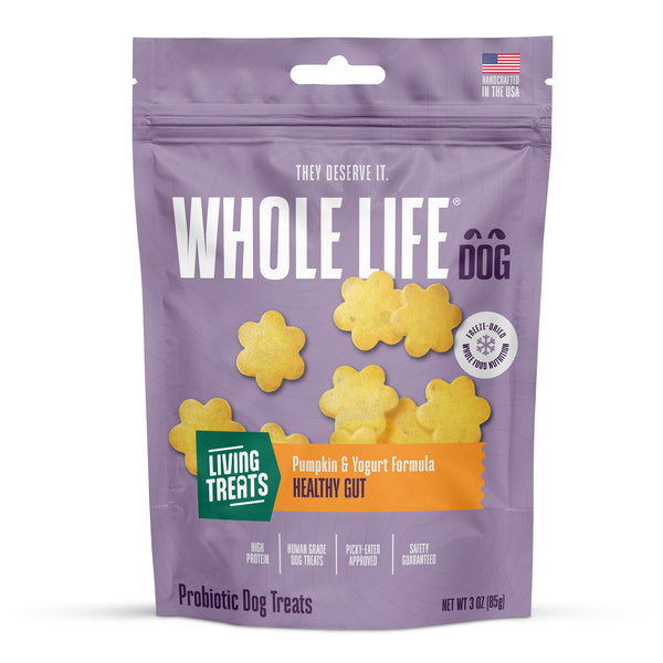 Living Treats – Pumpkin and Yogurt Recipe Probiotic Treats For Dogs.  Human Grade and Grain Free - Made In Our Own Kitchen