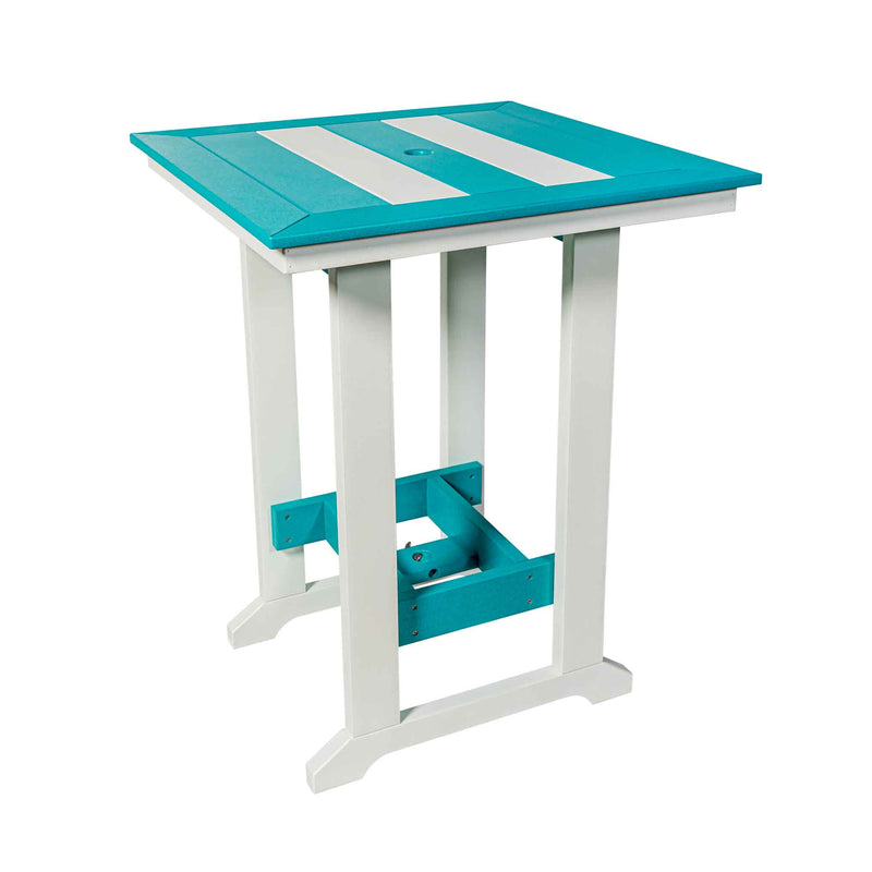 Amish 32" Square Long Beach Bar Table & 4 Bar Stools
