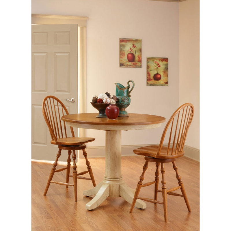 Amish Hawthorne Round Single Pedestal Counter Height Dining Table