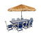 Amish Long Beach Patio Poly 43"x 96" Dining Table & Chairs for 8