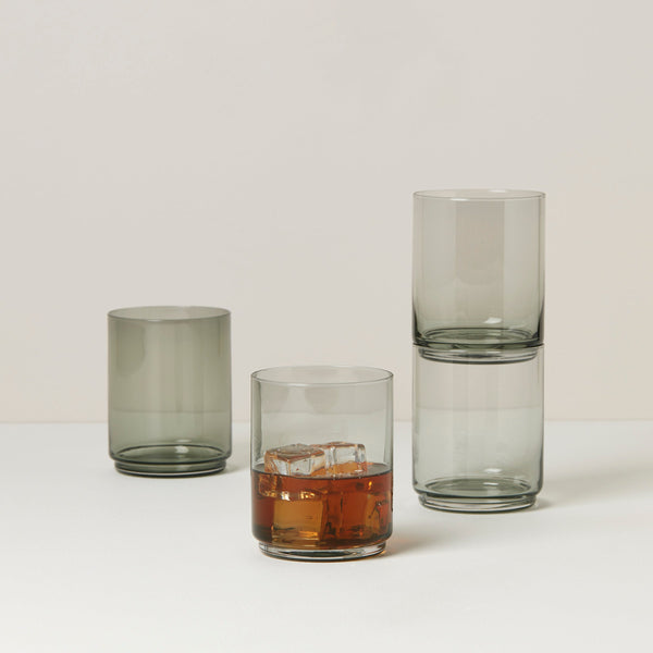 Tuscany Classics Stackable Smoke Tall Glasses - Set Of 4