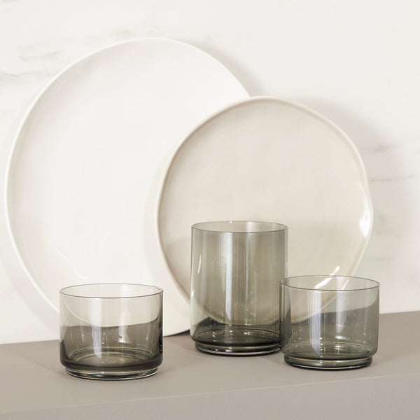 Bay Colors Grey 12-Piece Dinnerware Set