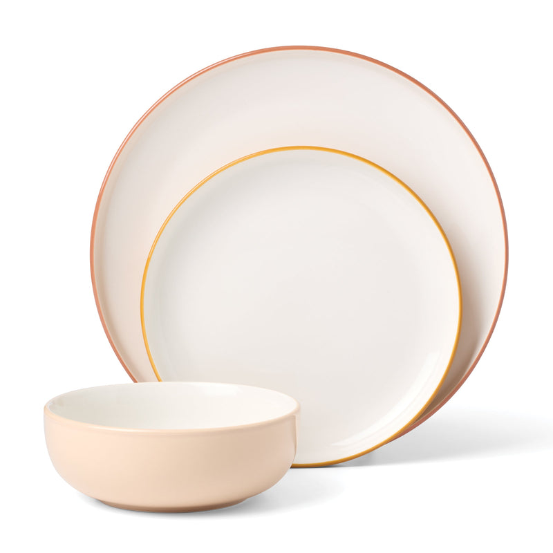 24 Seven Colors Sunbaked 12-Piece Dinnerware Set