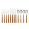 24 Seven Mirror Faux Wood Handle 12 Piece Flatware Set