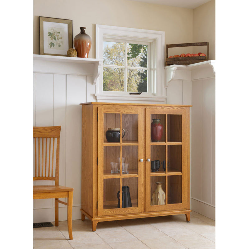 Amish Estates 2 Door Display Cabinet with Glass Doors