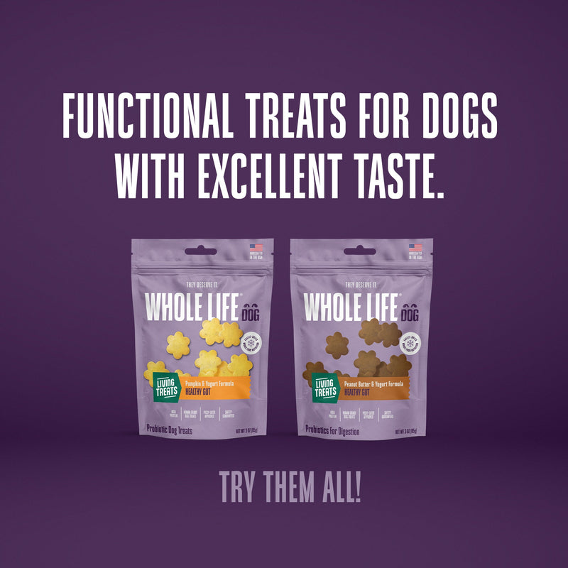Living Treats – Peanut Butter and Yogurt Recipe Probiotic Treats For Dogs.  Human Grade and Grain Free - Made In Our Own Kitchen