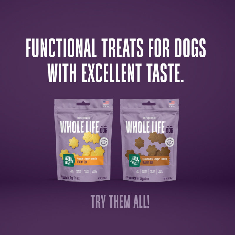 Living Treats – Pumpkin and Yogurt Recipe Probiotic Treats For Dogs.  Human Grade and Grain Free - Made In Our Own Kitchen
