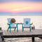 Amish Dockside Poly Adirondack Chair Settee for 2 with table