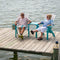 Amish Dockside Poly Adirondack Chair Settee for 2 with table