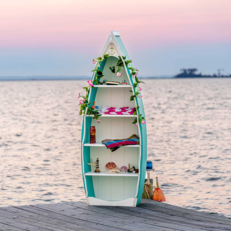 Amish 6' Poly Outdoor rowboat shaped book shelf