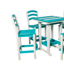 Amish 32" Square Long Beach Bar Table & 4 Bar Stools