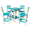 Amish 32" Square Long Beach Bar Table & 4 Bar Stools
