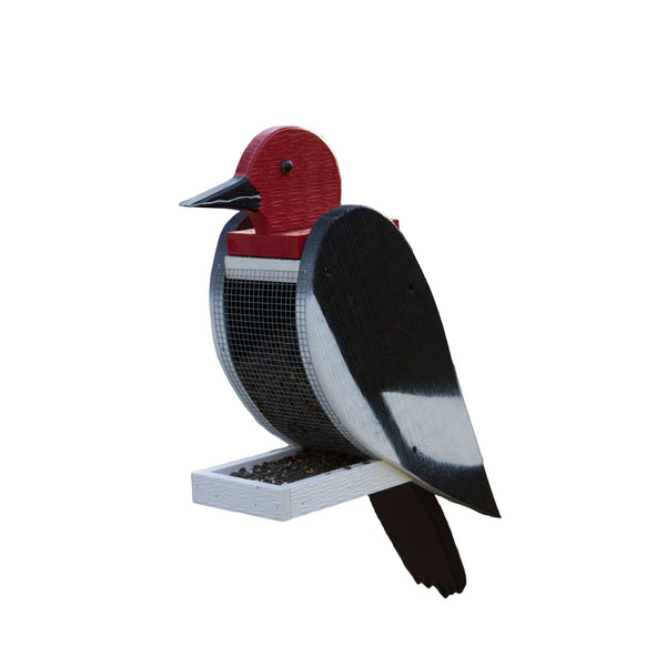 Amish Woodpecker Bird Shaped wood feeder