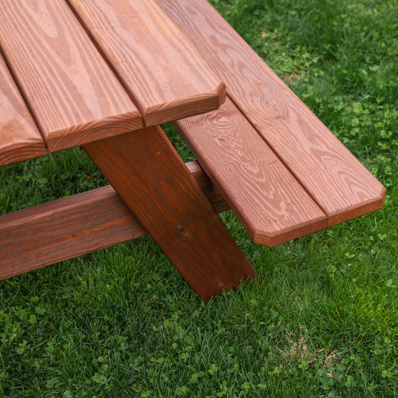 Amish 3ft x 8ft Solid Pine Wood Picnic Table