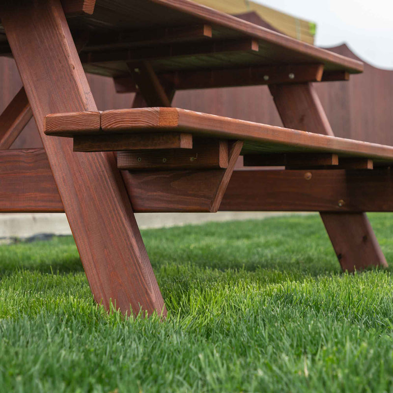 Amish 3ft x 8ft Solid Pine Wood Picnic Table