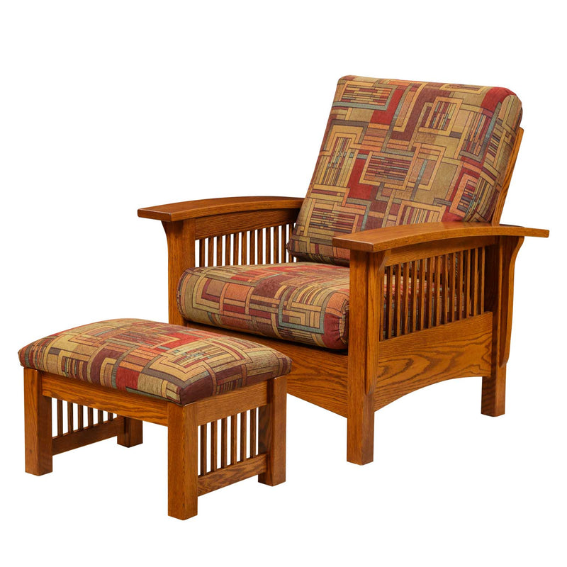 Amish Craftsman Mission Morris Chair with Ottoman Set - Quick Ship