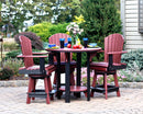 Amish 42" Round Patio Counter Height 5pc Table Set w/ Swivel Chairs - Customizable
