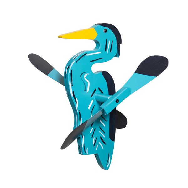 Amish Garden Wood Blue Heron Whirlybird