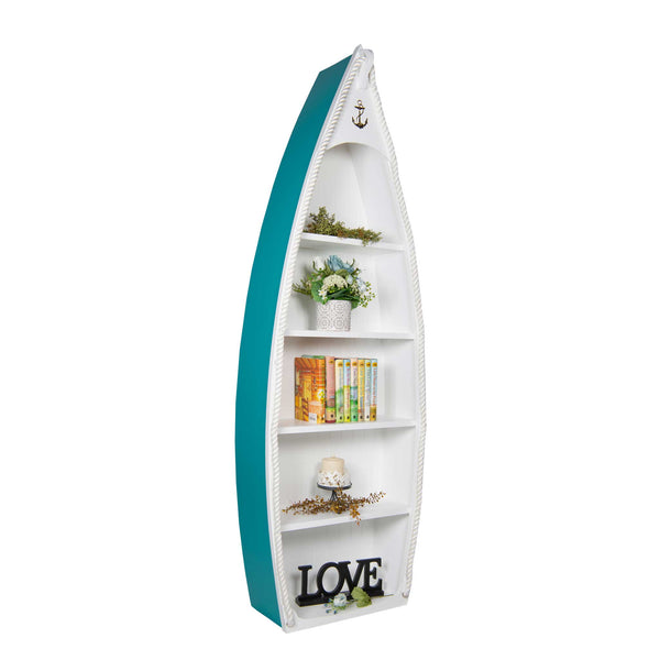 Amish 6' Wood Outdoor rowboat Shaped Book shelf