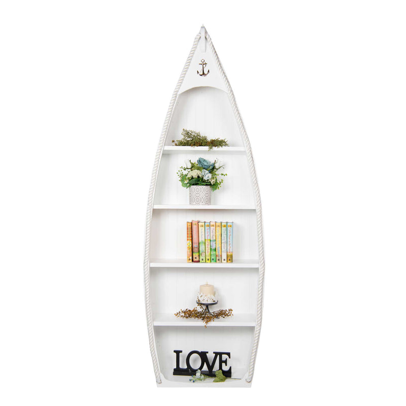 Amish 6' Wood Outdoor rowboat Shaped Book shelf