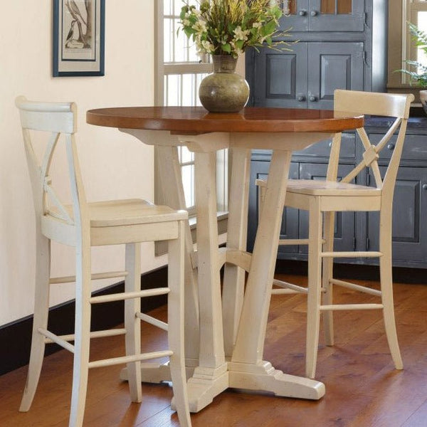 Amish Coventry Round Single Pedestal Counter Height Dining Table