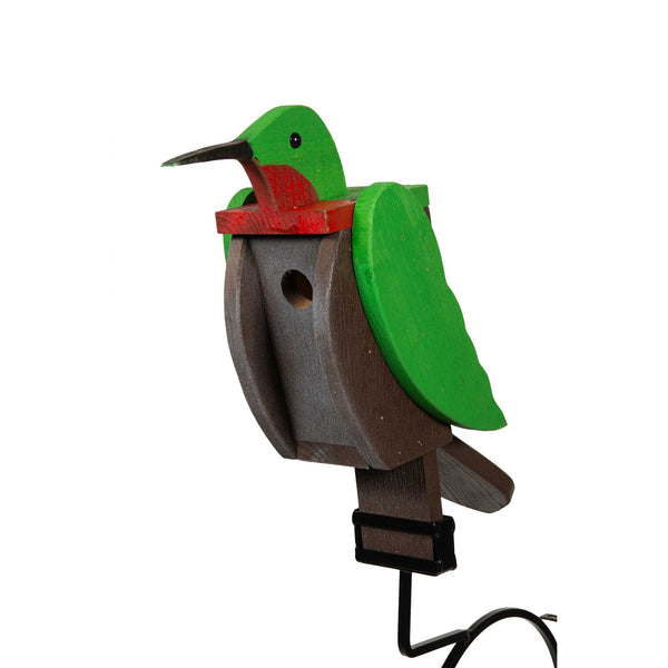 Amish Hummingbird Shaped wood Birdhouse