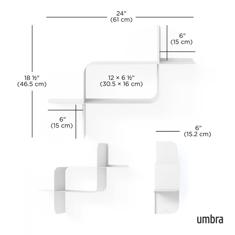 Montage Metal Wall Shelves, Set of 2