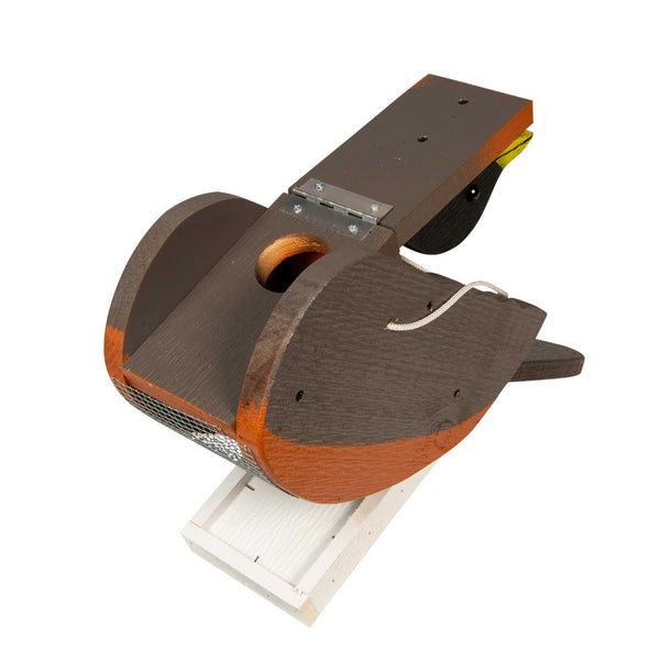 Amish Robin Bird Shaped wood feeder